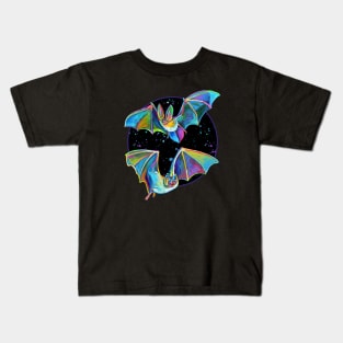 Psychedelic Bat Pattern by Robert Phelps Kids T-Shirt